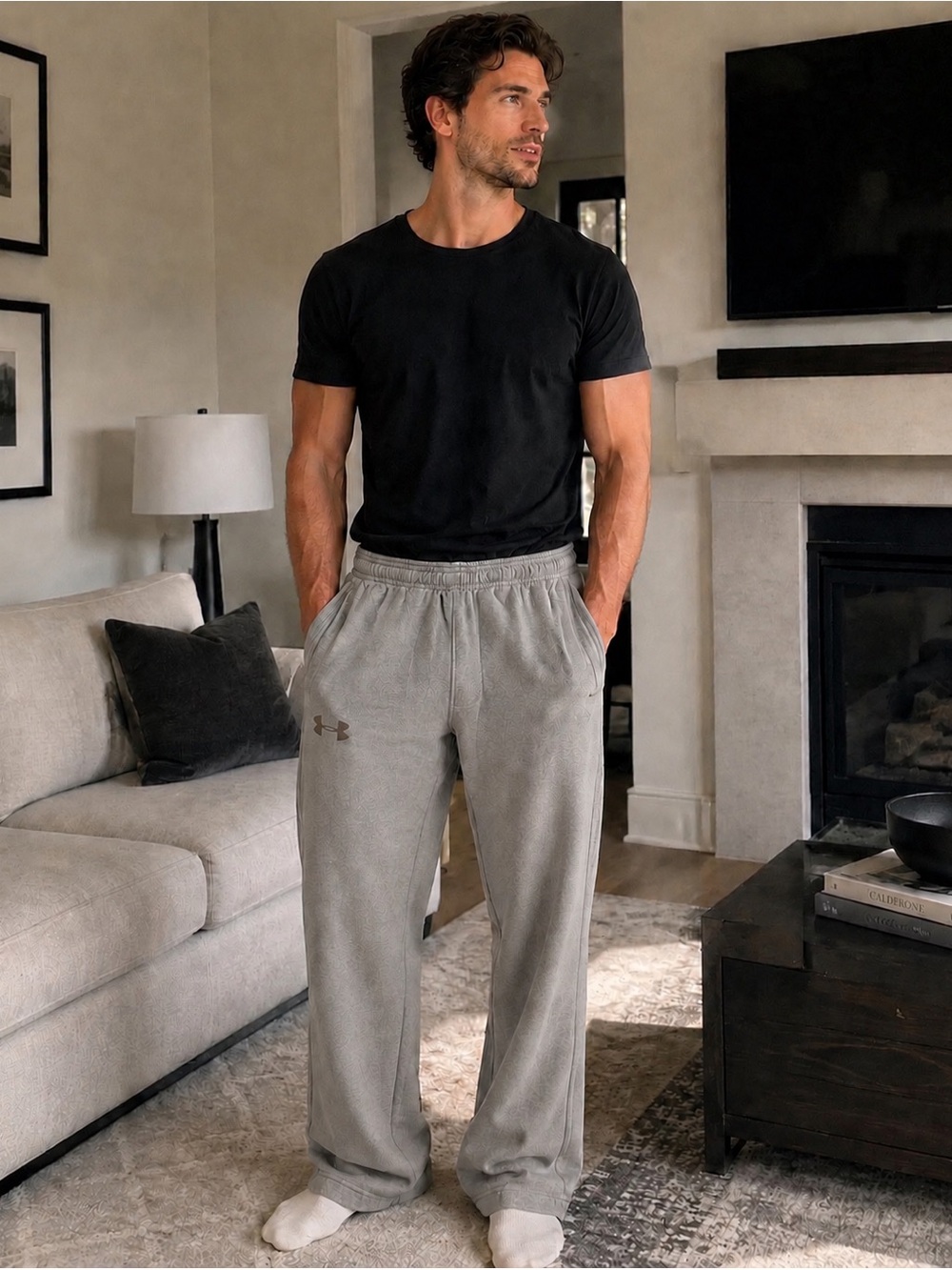 Under Armour Men's Light Gray Fleece Sweatpants